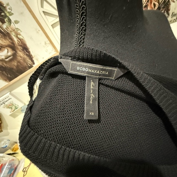 BCBGMaxAzria Black and White Crew Neck Sweater - Picture 2 of 5